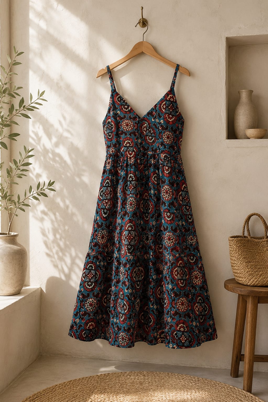 Indigo Mandala Cotton Dress