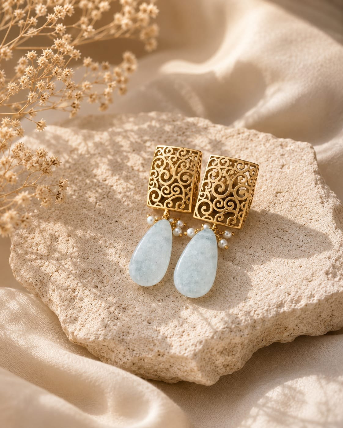 Aqua Stone Gold Drops