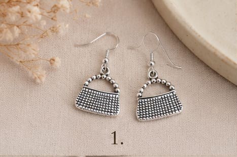 Silver Handbag Charm Earrings