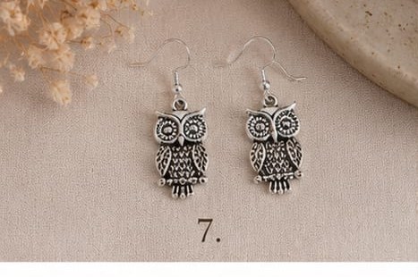 Silver Owl Earrings